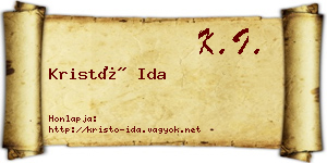 Kristó Ida névjegykártya
